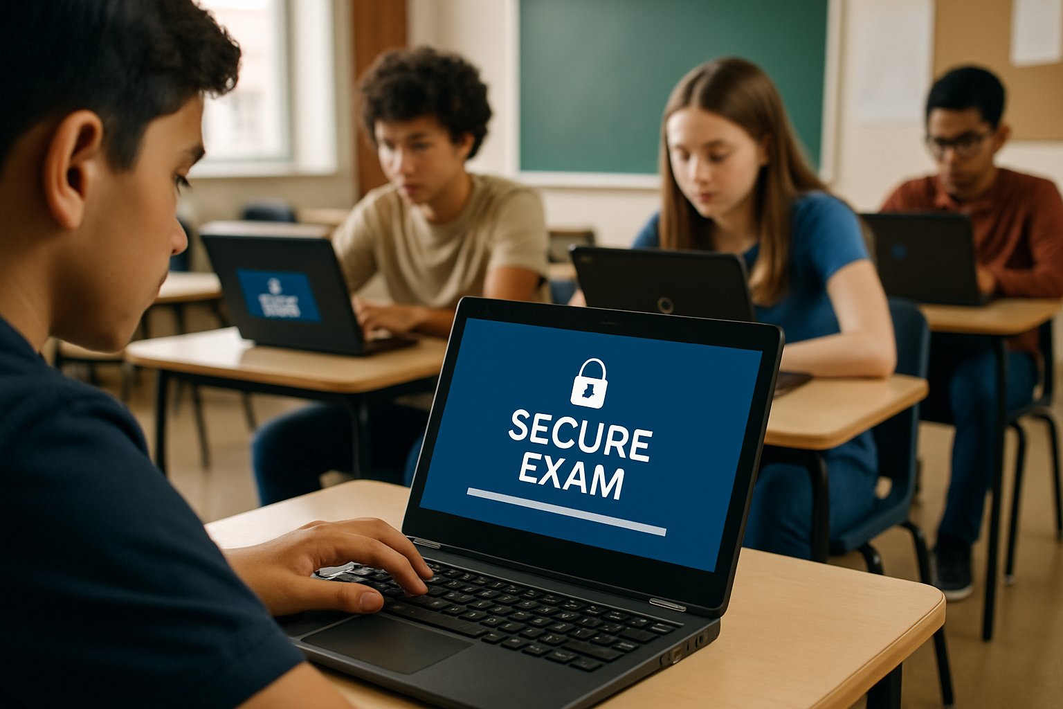 Group studies browser lockdown software compatibility on Chromebooks during class.