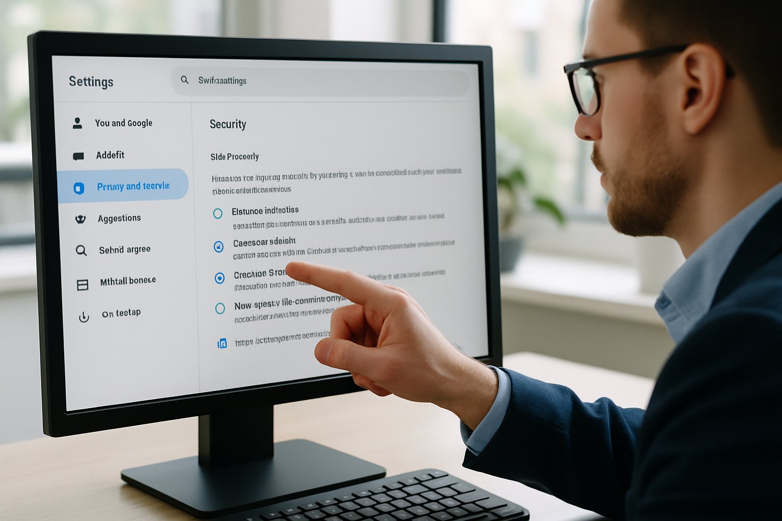 IT administrator configuring computer to address browser lockdown security risks in assessment settings.