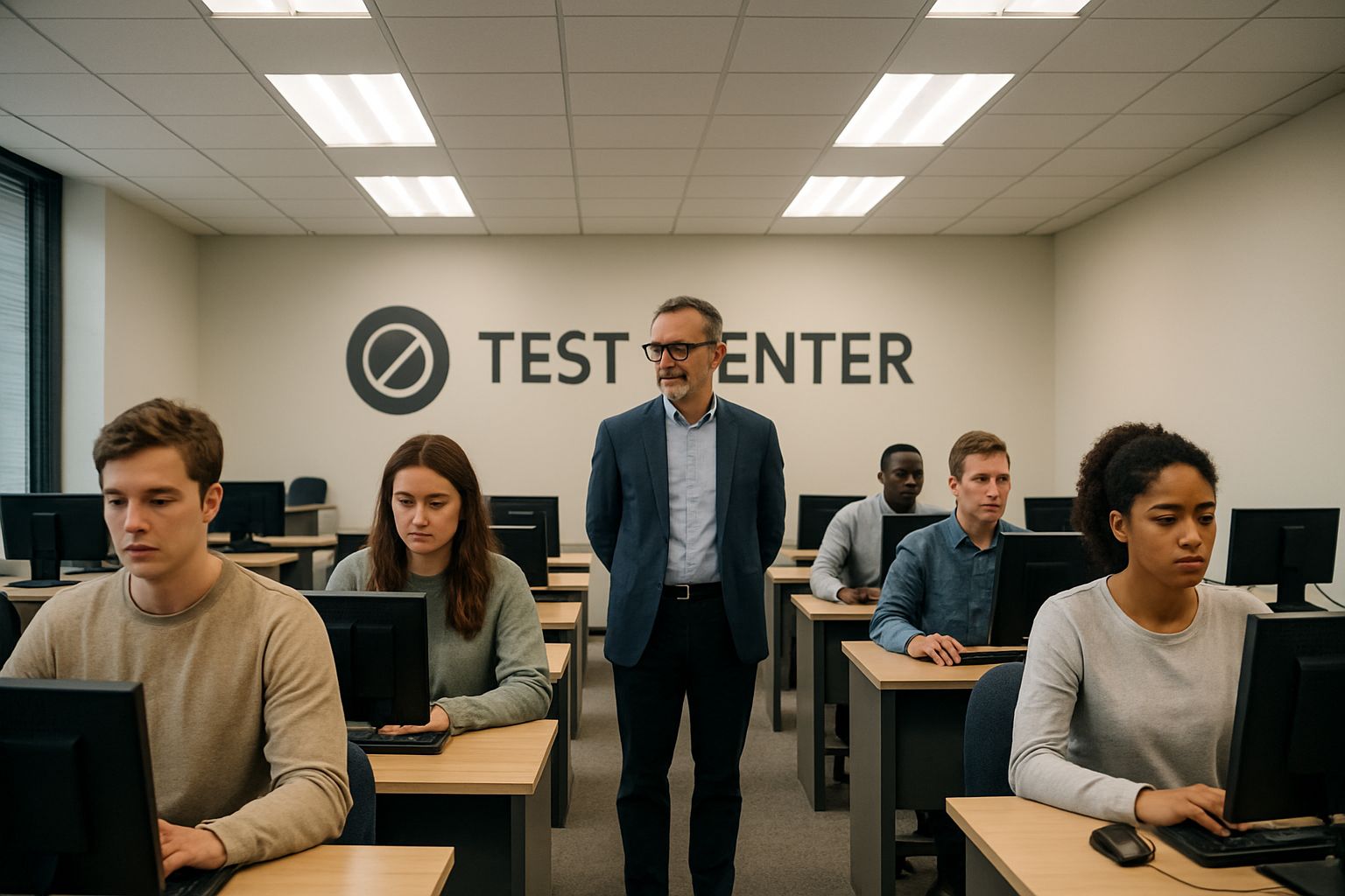 Remote test proctoring compared to traditional test center environment.