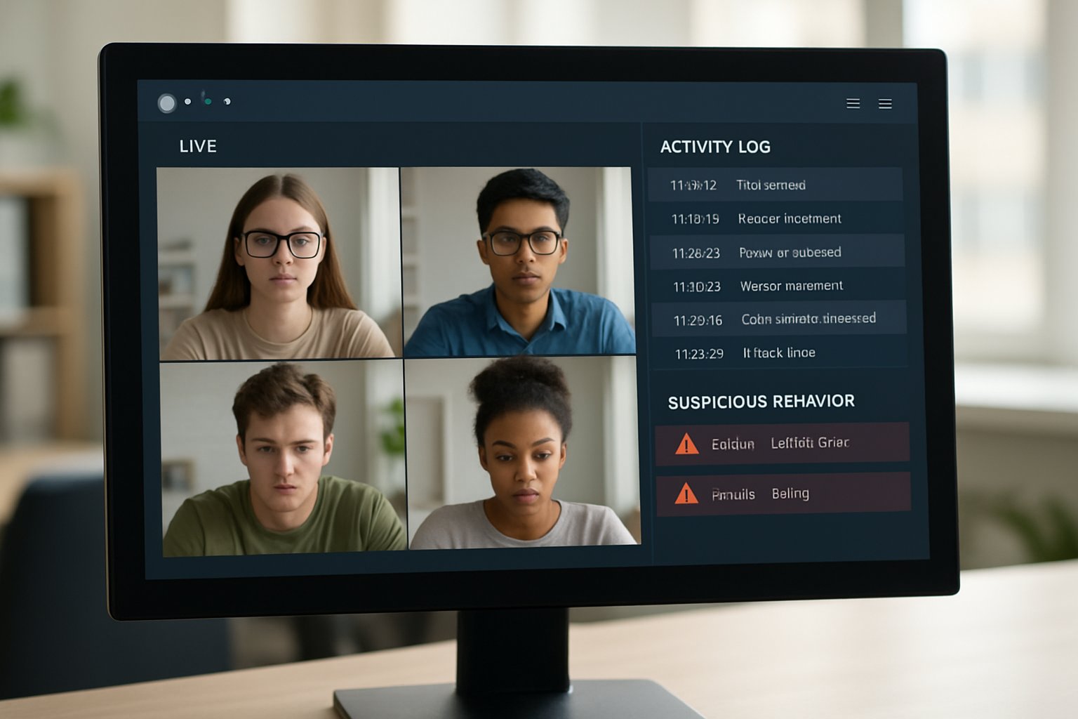 remote proctoring software dashboard used to identify remote proctor cheating