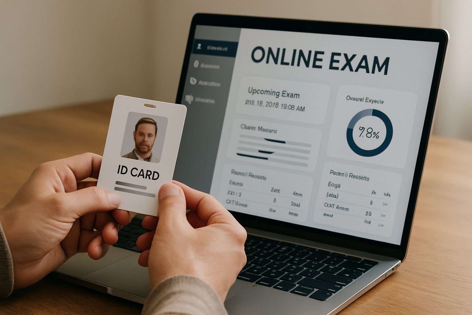 Identity verification step to become an online exam proctor for secure exams.