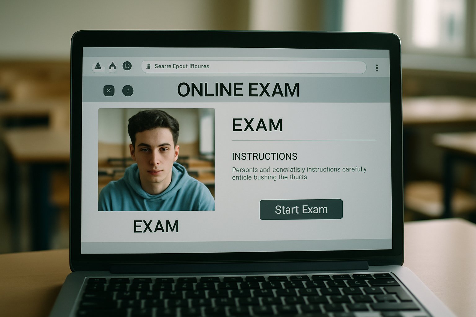 Exam proctoring software interface for automated online exam proctoring in a classroom.